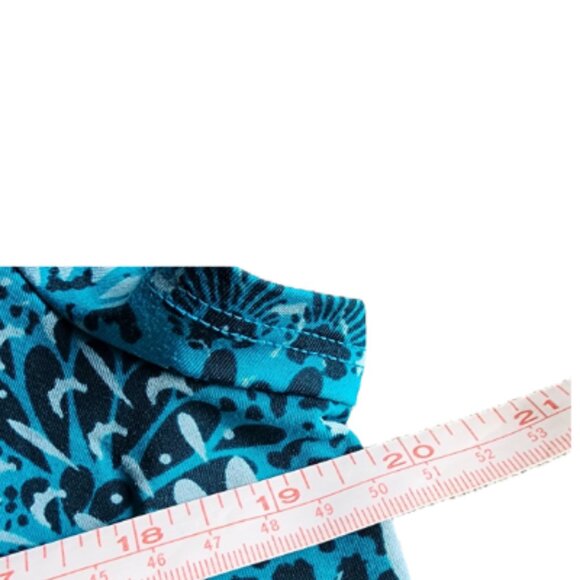 Athleta Dress | Blue Faux Wrap with Side Ruching | Size Large - Picture 4 of 4